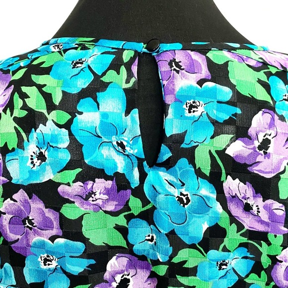 Argenti Boutique Blue + Purple Floral Blouse - Picture 8 of 9